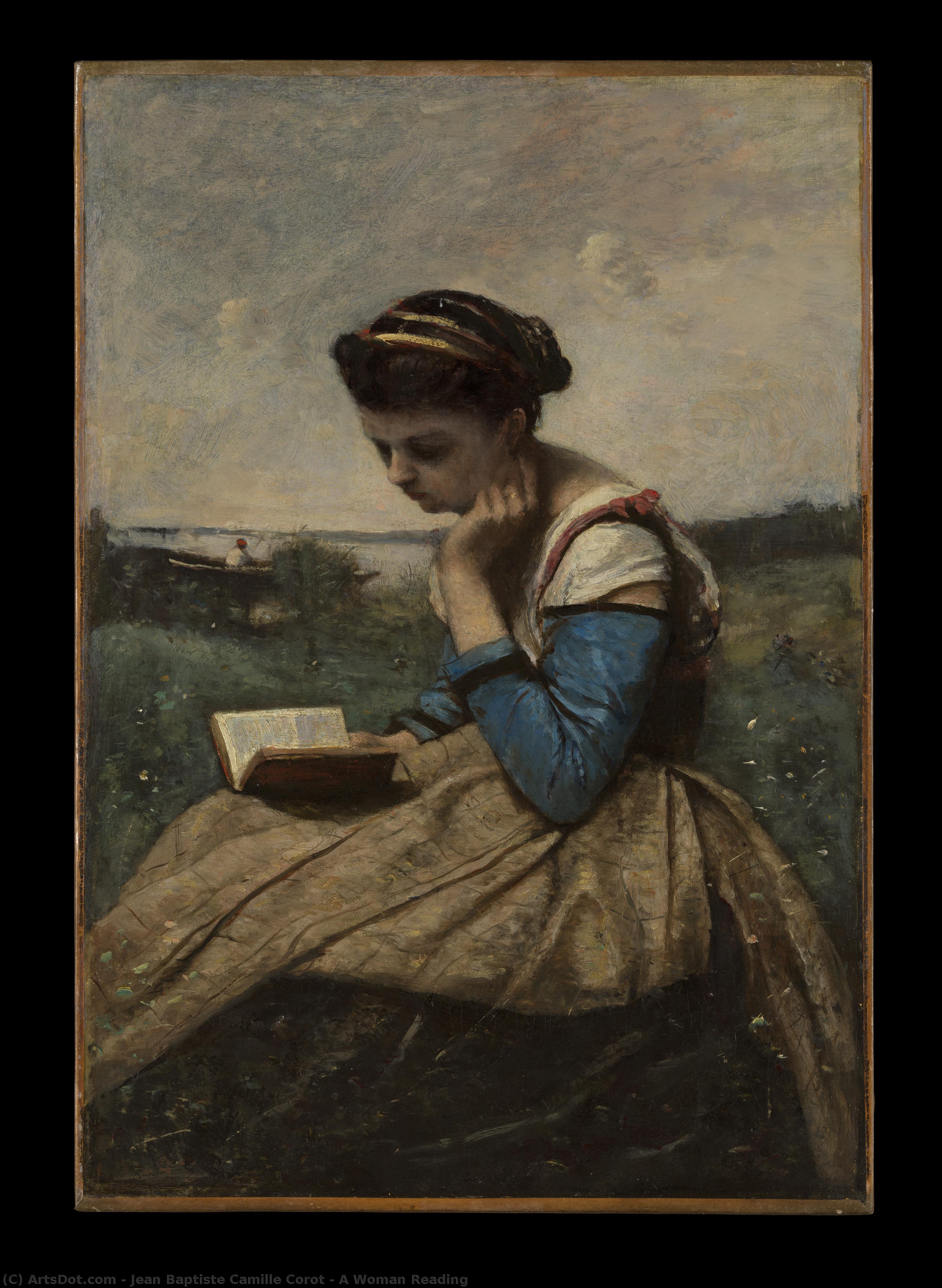 A Woman Reading — Jean-baptiste-camille Corot