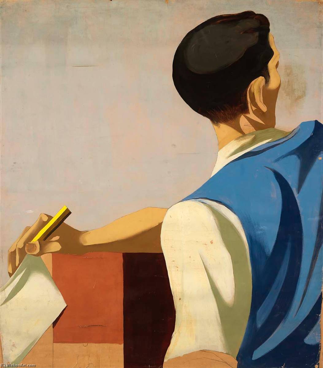 Untitled (detail Of Figure Historic Survey Panel, Mural Study, Cultural Activities Of The Wpa, Wpa Building, New York World's Fair, 1939) — Anton Refregier