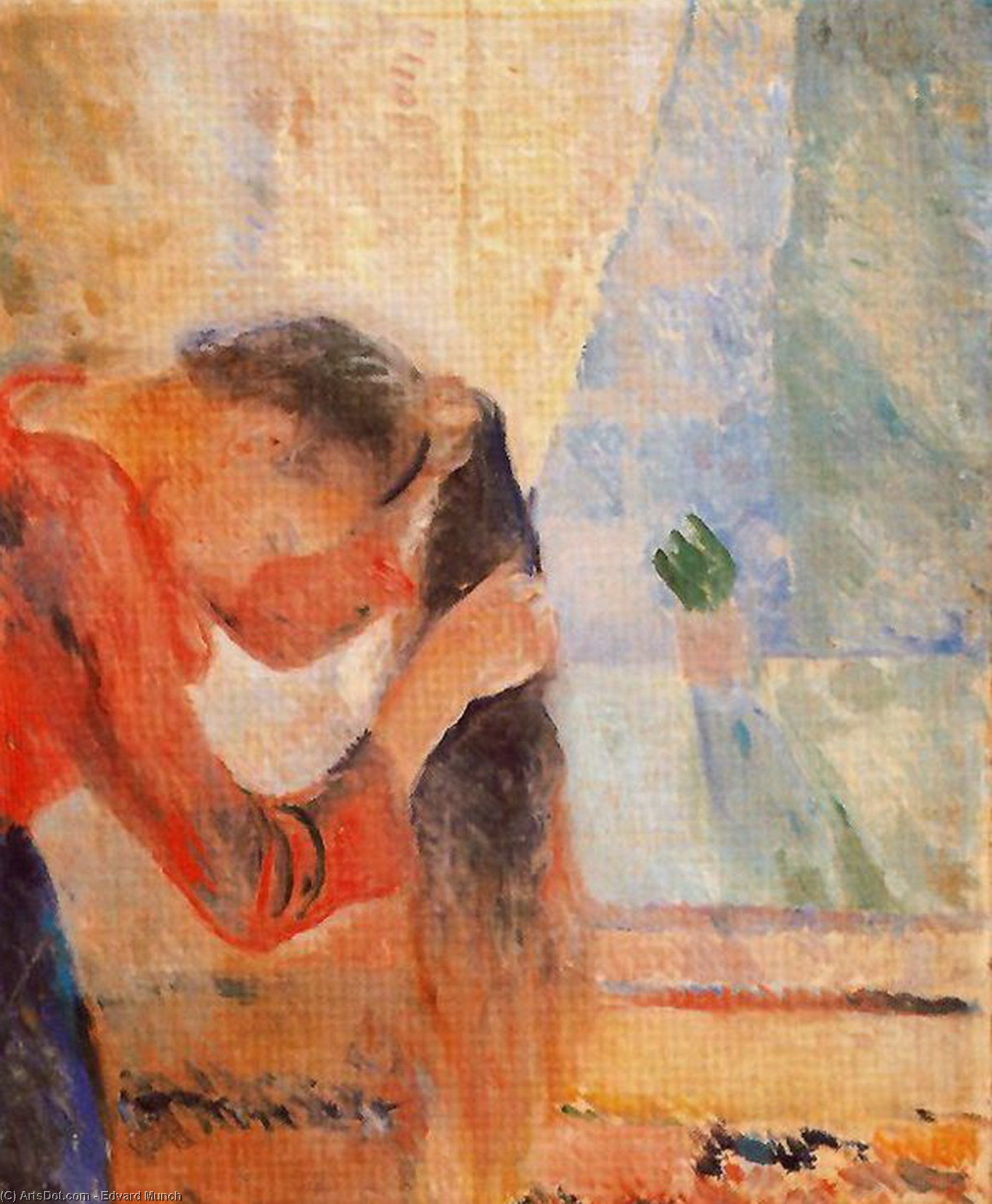 Girl Combing Her Hair — Edvard Munch