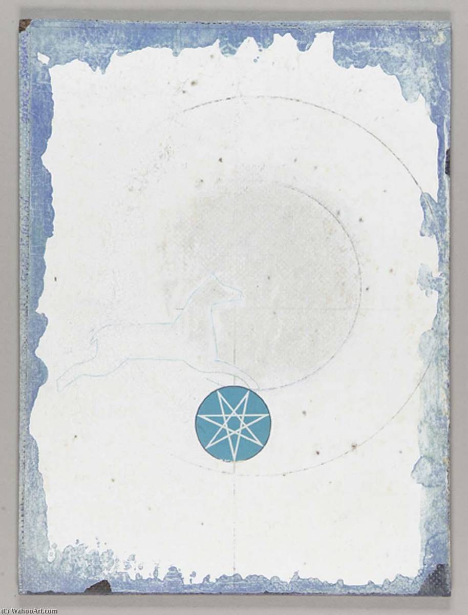 Untitled (stenciled Horse In Blue Ink) — Joseph Cornell