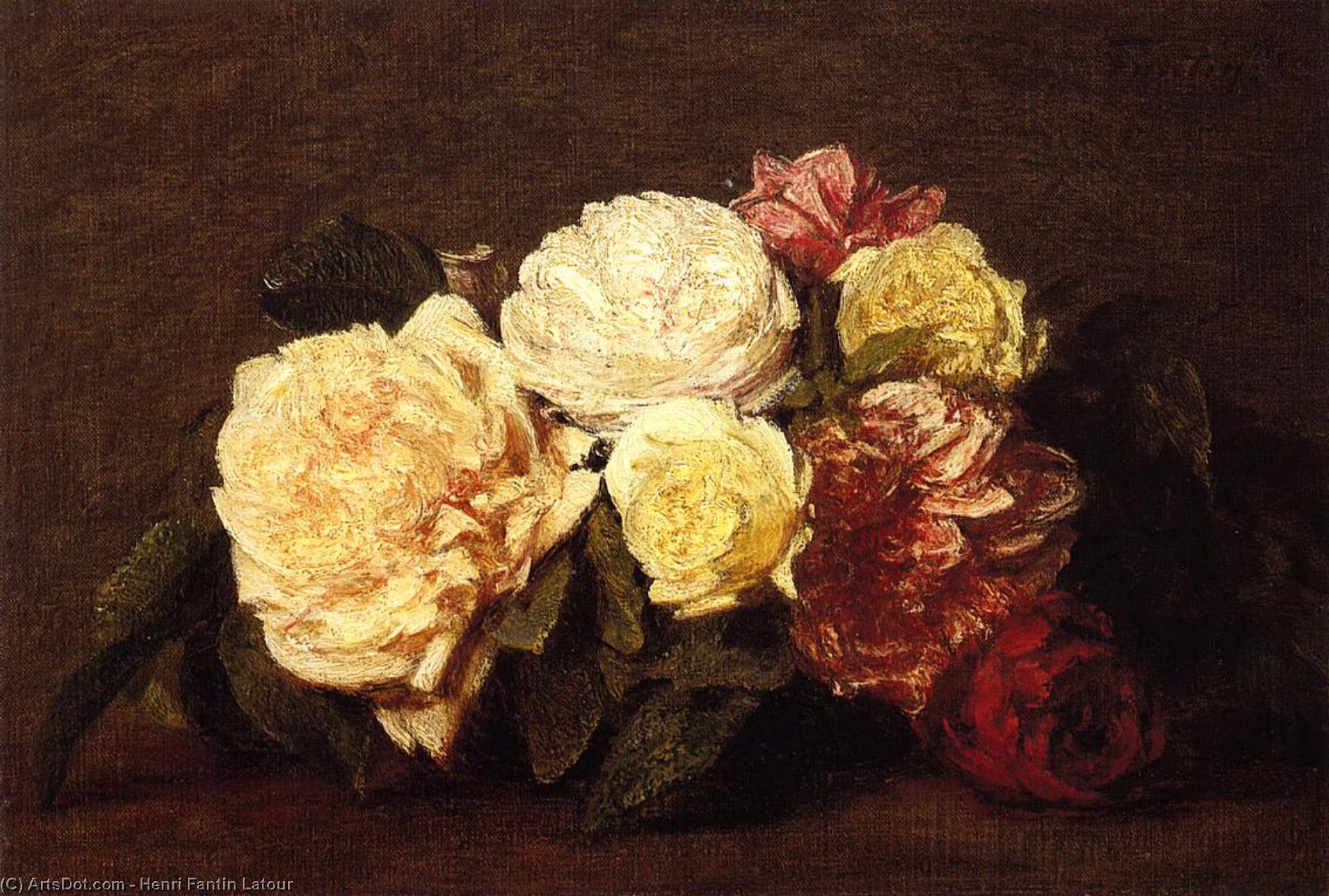 Roses 7 — Henri Fantin-latour