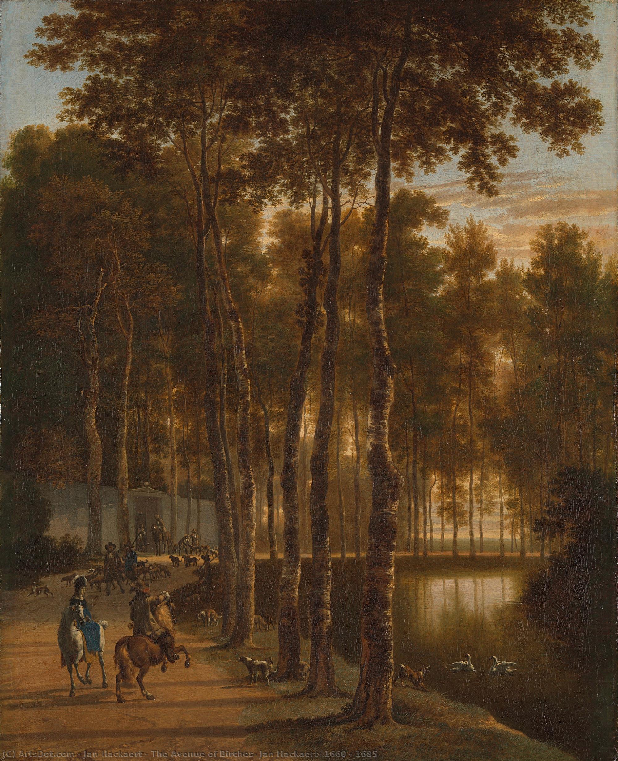 The Avenue Of Birches, Jan Hackaert, 1660 - 1685 — Jan Hackaert