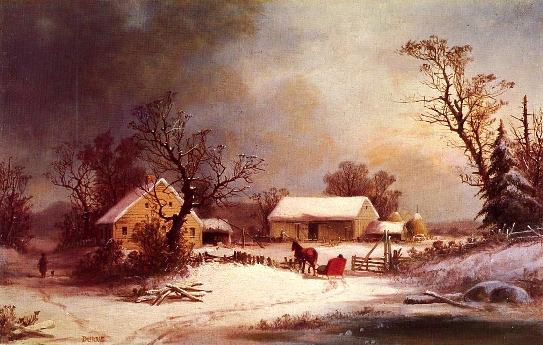 Winter-time On The Farm — George Henry Durrie