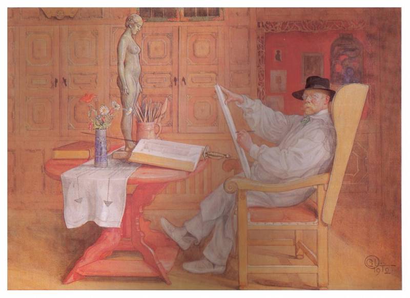 Self Portrait In The Studio — Carl Larsson