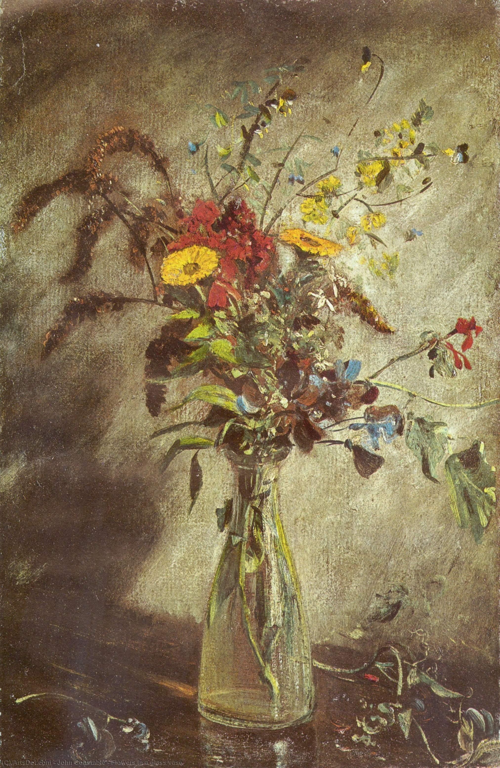Flowers In A Glass Vase — John Constable