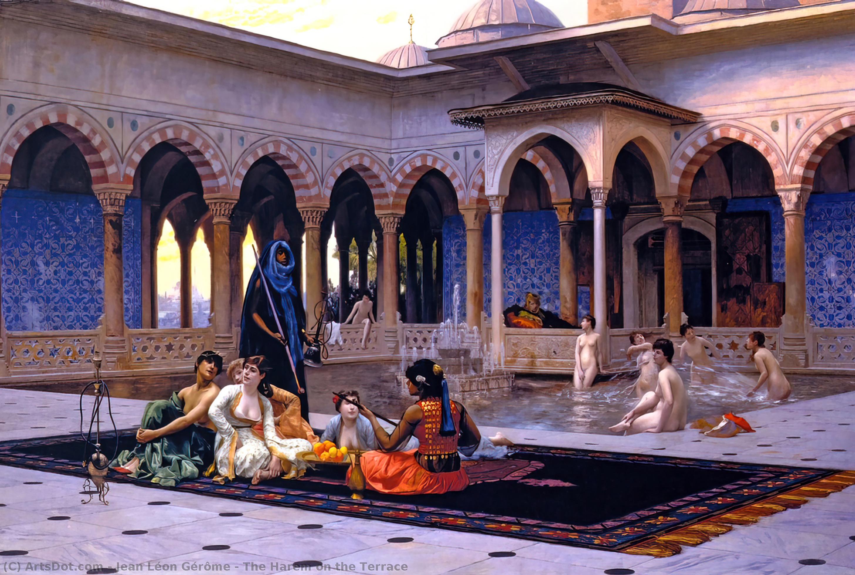 The Harem On The Terrace — Jean-léon Gérôme
