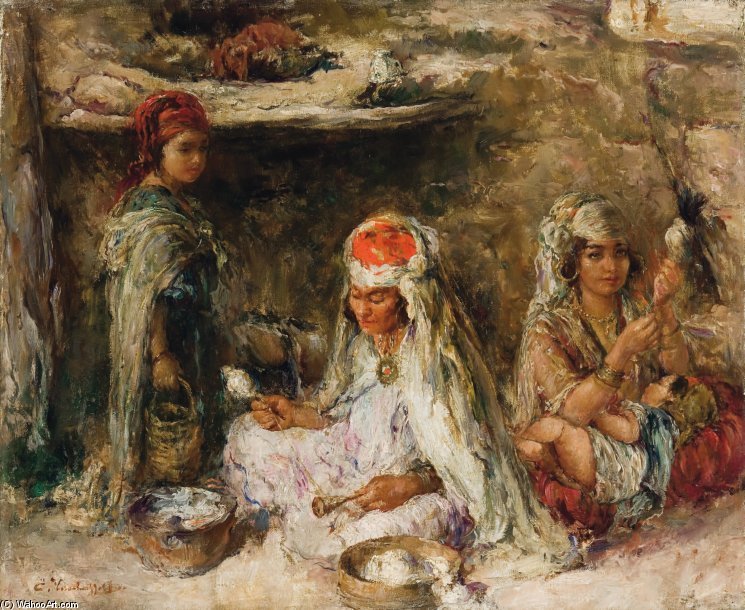 Les Fileuses — Alphonse Etienne Dinet (nasreddine Dinet)