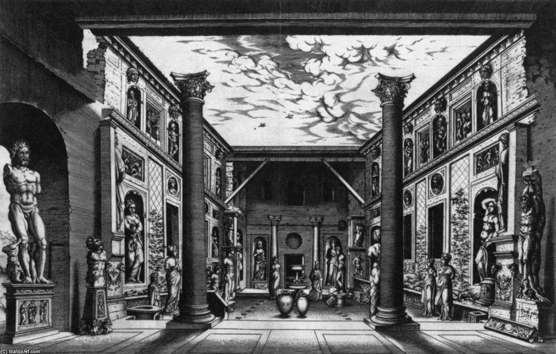 Ancient Sculpture Displayed In S Courtyard — Hieronymus Cock