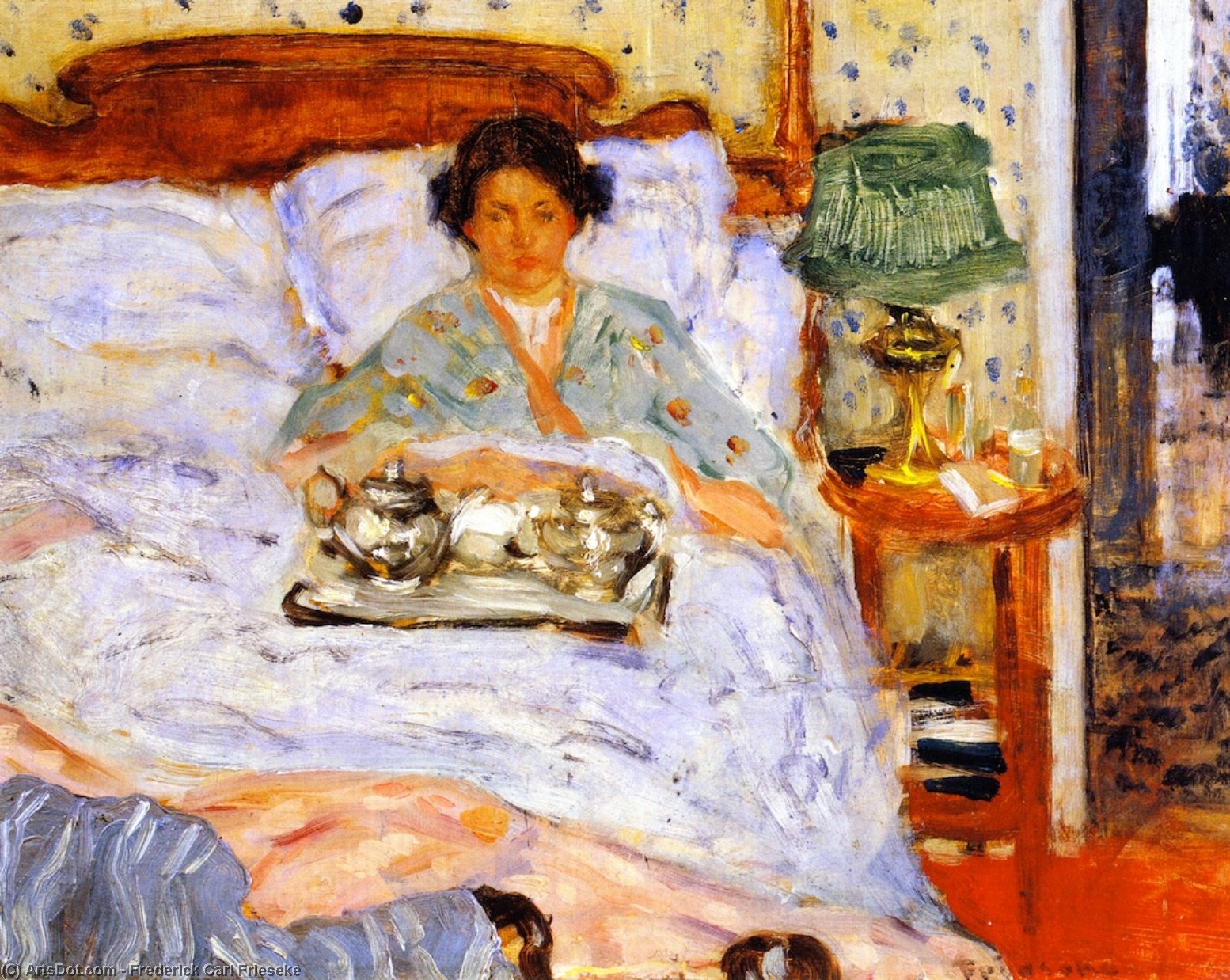 Lunch In Bed — Frederick Carl Frieseke