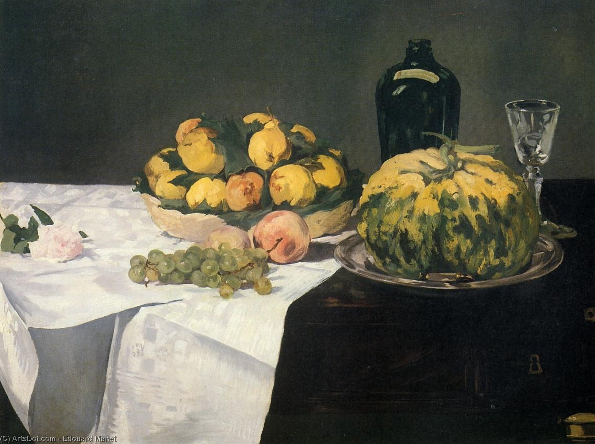Still Life With Melon And Peaches — Édouard Manet
