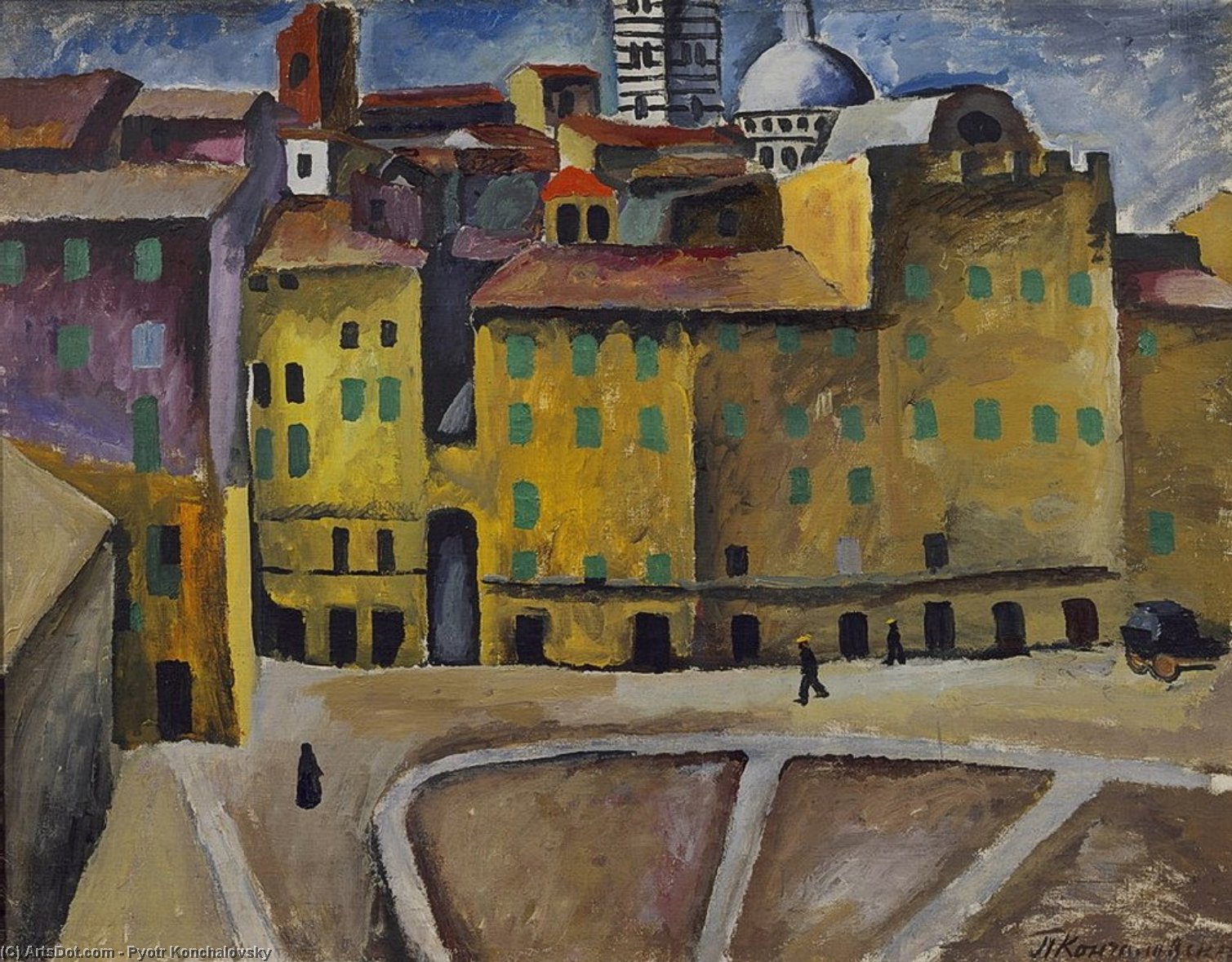 Piazza Della Signoria In Siena — Pyotr Konchalovsky