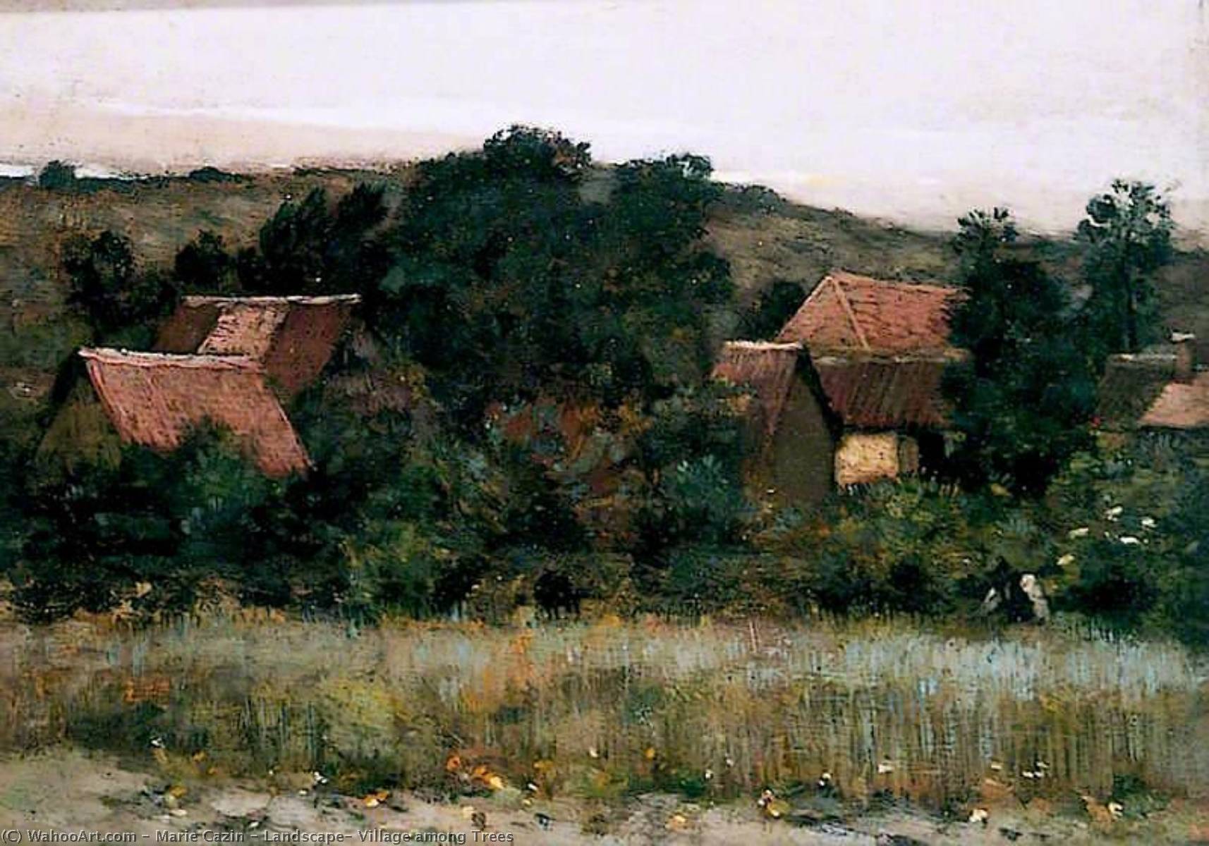 Landscape, Village Among Trees — Marie Cazin