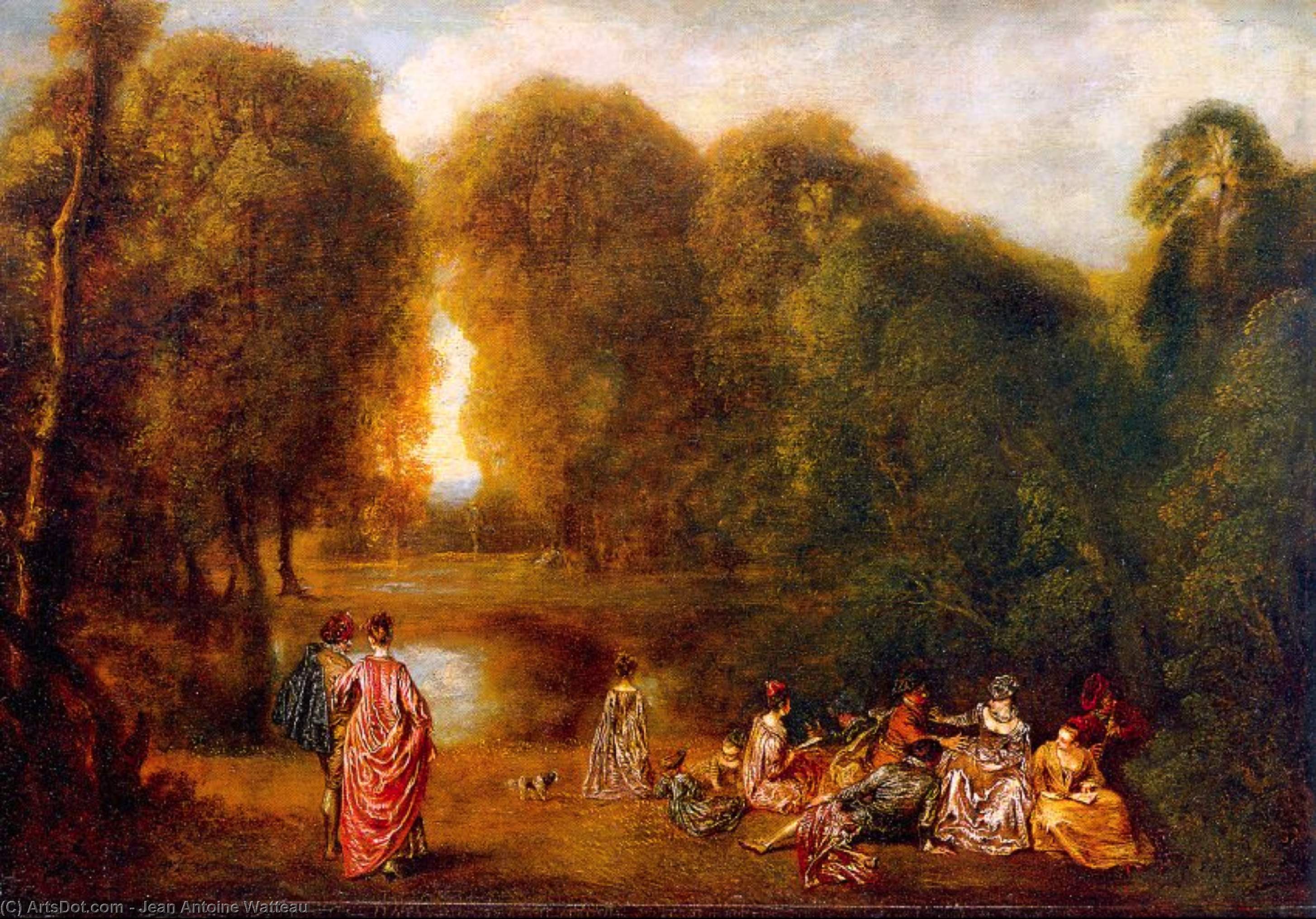 Gathering In A Park — Jean-antoine Watteau