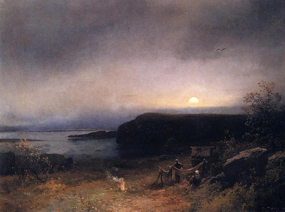 Campfire In Moonlight — Herman Herzog