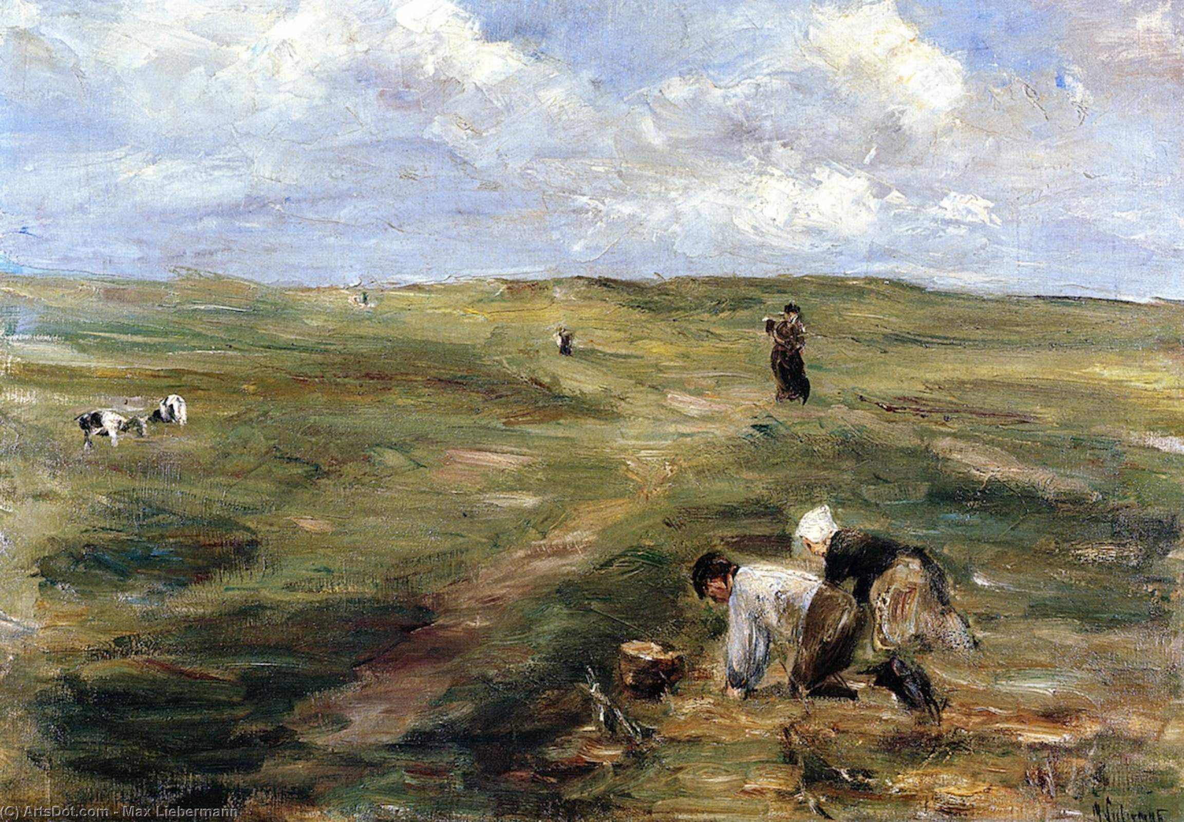 Digging For Potatoes In The Dunes At Zandvoort — Max Liebermann