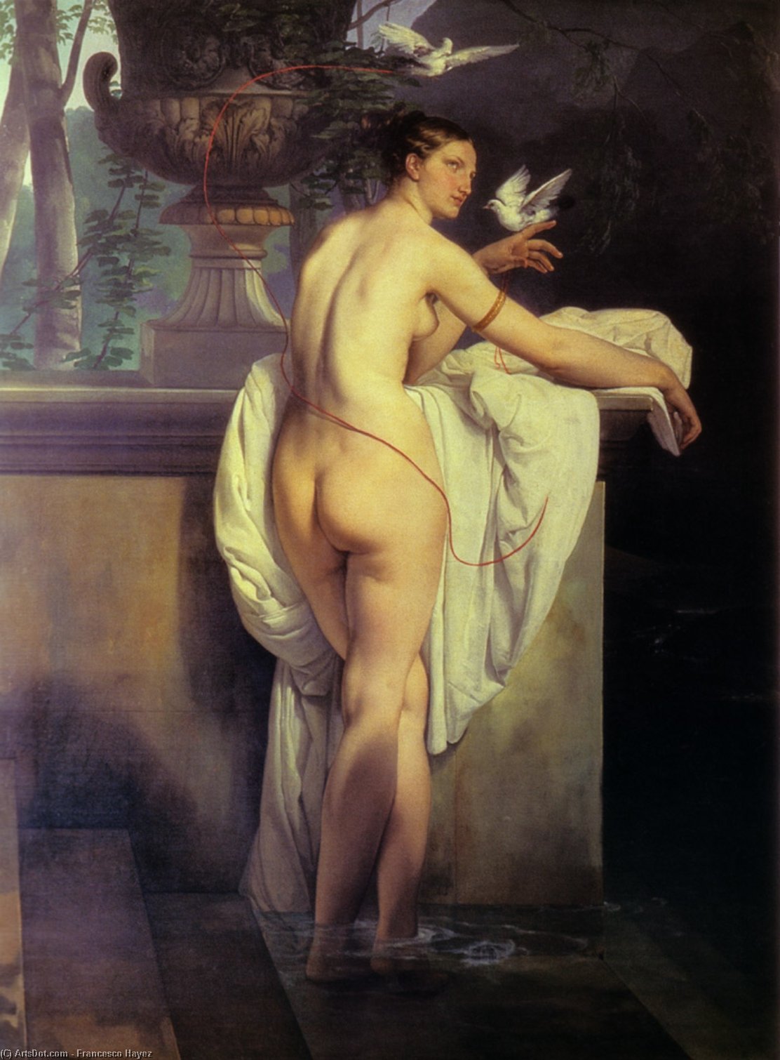 Venus Playing With Two Doves — Francesco Hayez