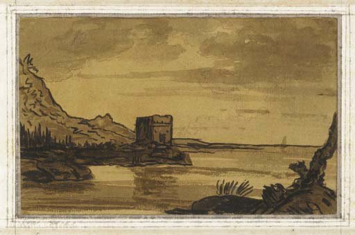 A Coastal Landscape With A Ruined Tower — Thomas Allom