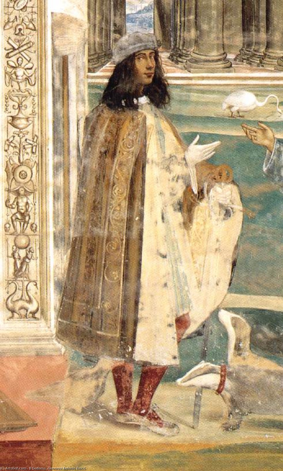 Life Of St Benedict, Scene 3: Benedict Repairs A Broken Colander Through Prayer (detail) — Il Sodoma (giovanni Antonio Bazzi)