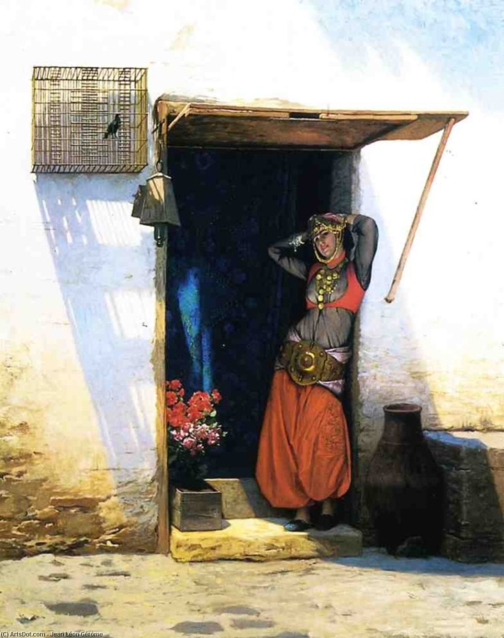 Woman From Cairo At Her Door — Jean-léon Gérôme