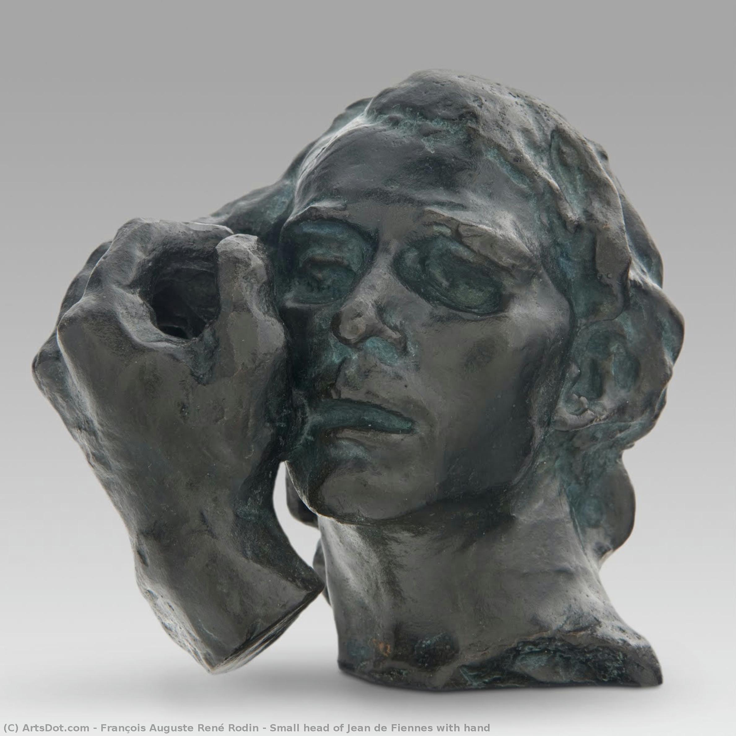 Kleiner Kopf Des Jean De Fiennes Mit Hand — François Auguste René Rodin
