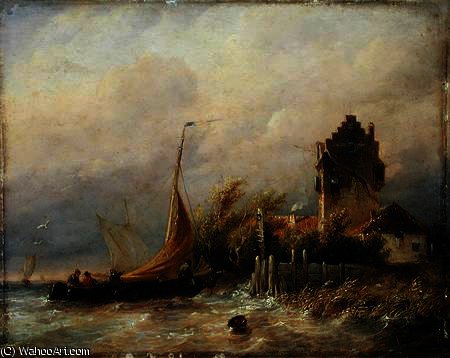 The Homecoming Of The Fishing Boat — Salomon Leonardus Verveer