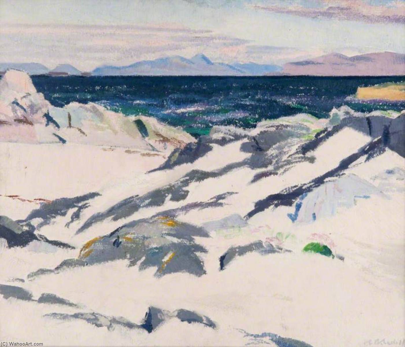 Rhum And Skye From Iona — Francis Campbell Bolleau Cadell