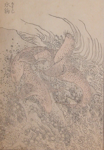 Seals In The Waves — Katsushika Hokusai