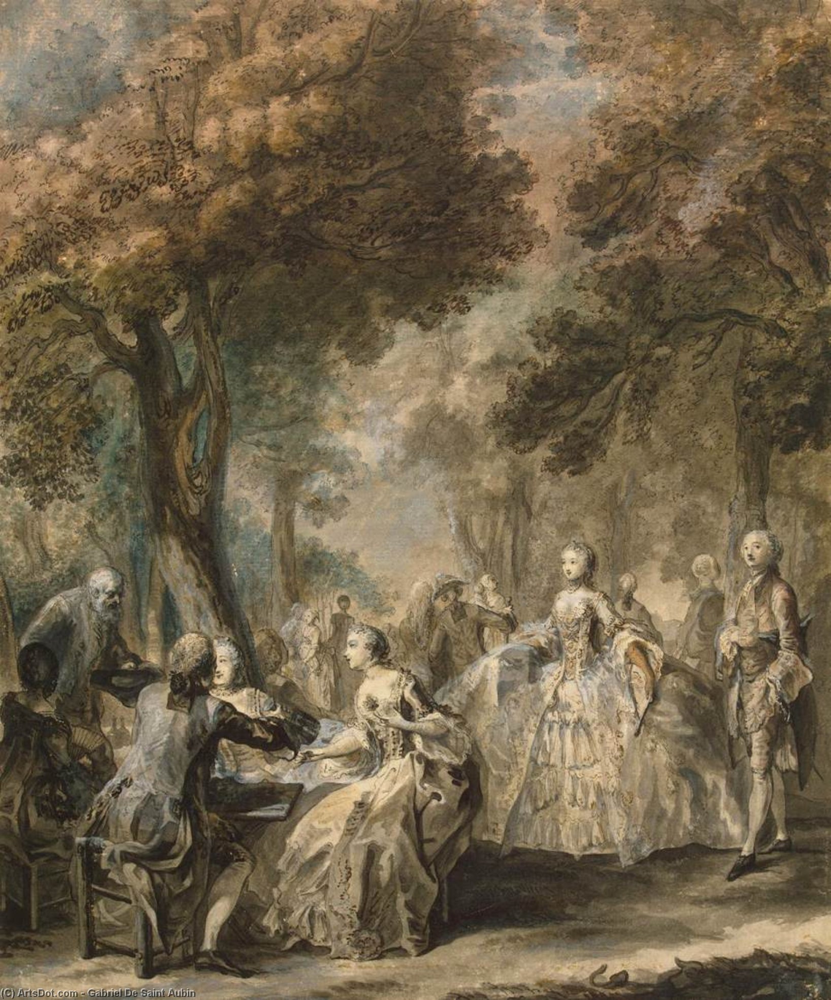 Company Taking A Promenade — Gabriel Jacques De Saint Aubin