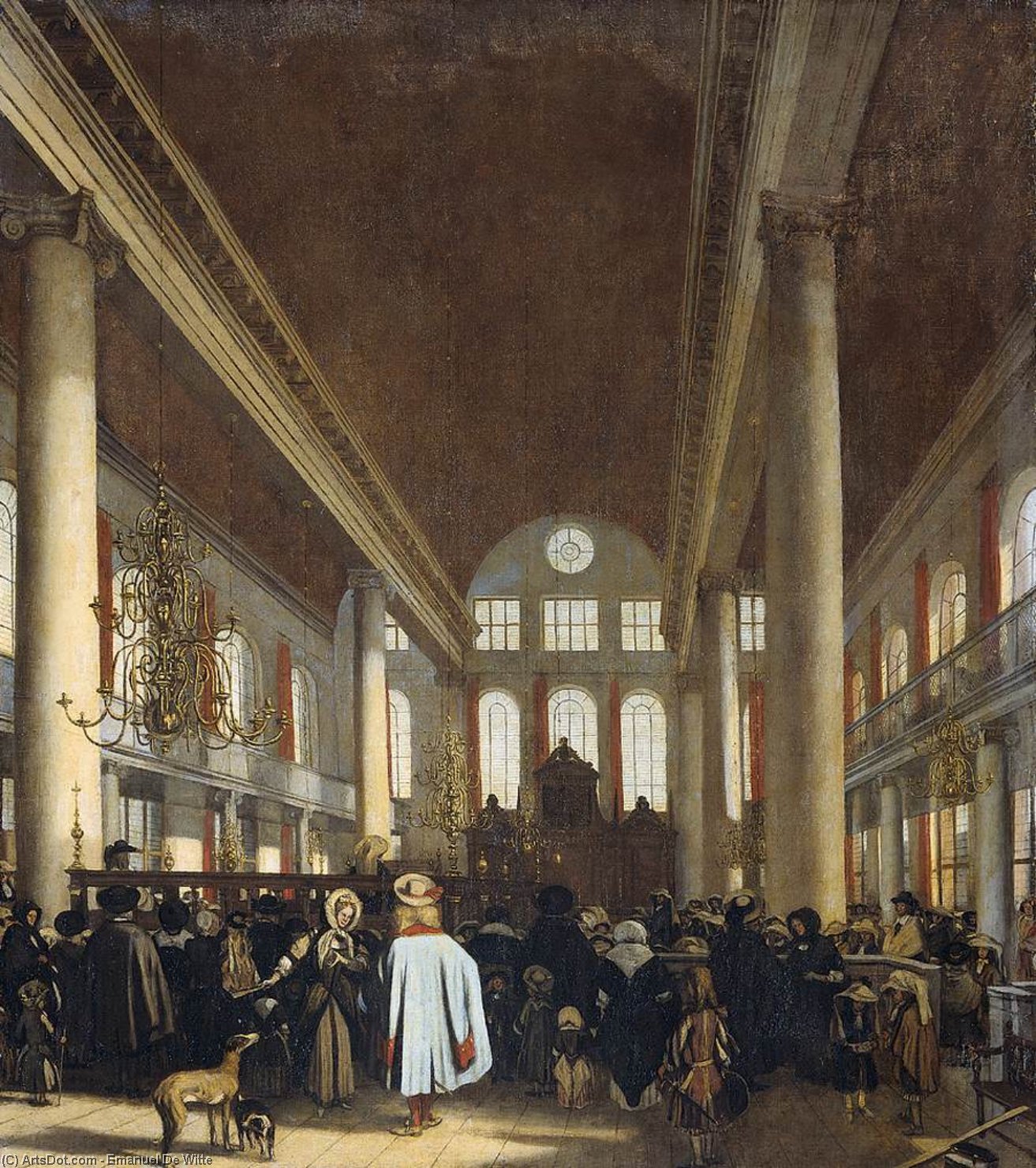 Interior Of The Portuguese Synagogue In Amsterdam — Emanuel De Witte