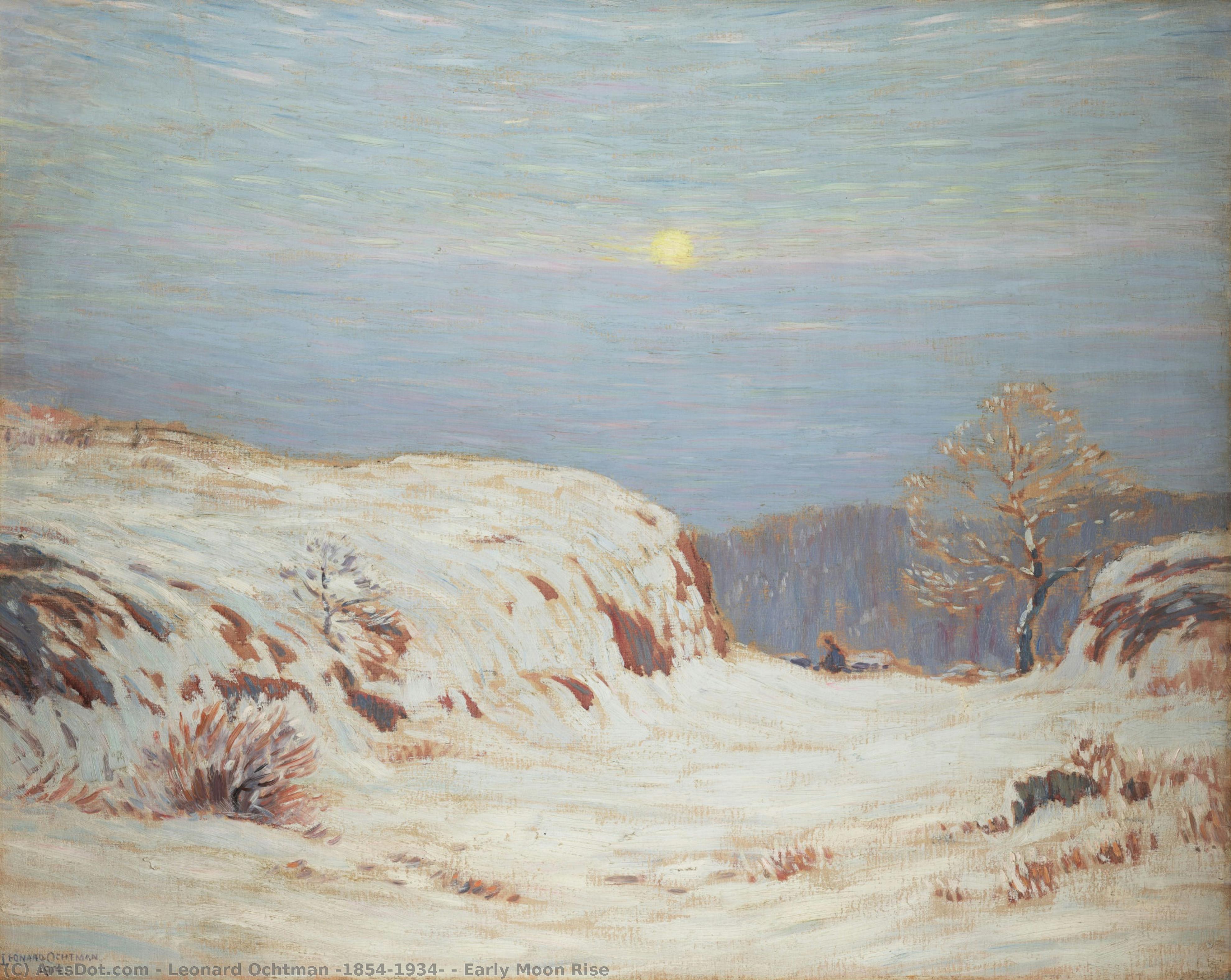Early Moon Rise — Leonard Ochtman (1854-1934)