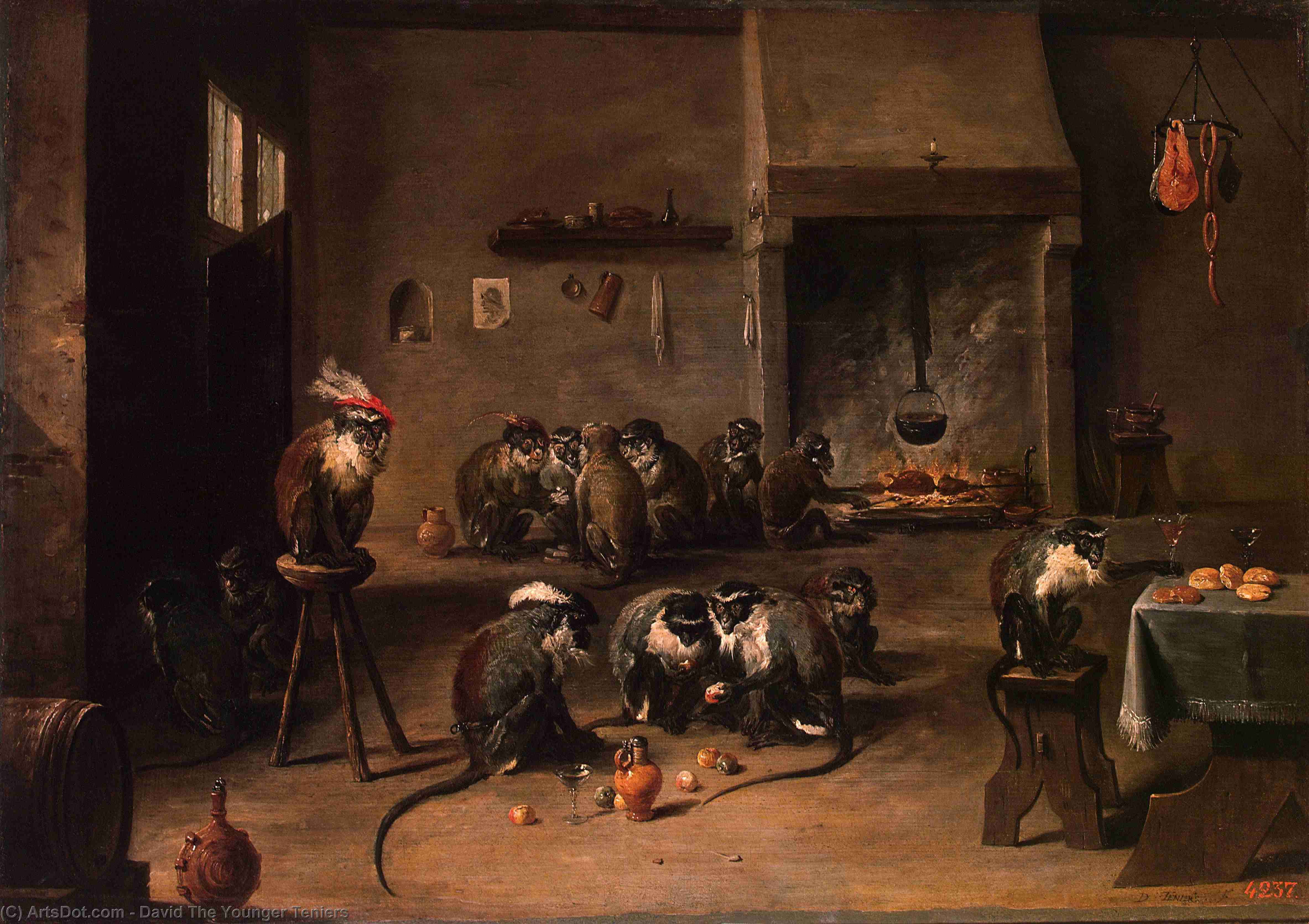 Apes In The Kitchen — David Teniers The Younger