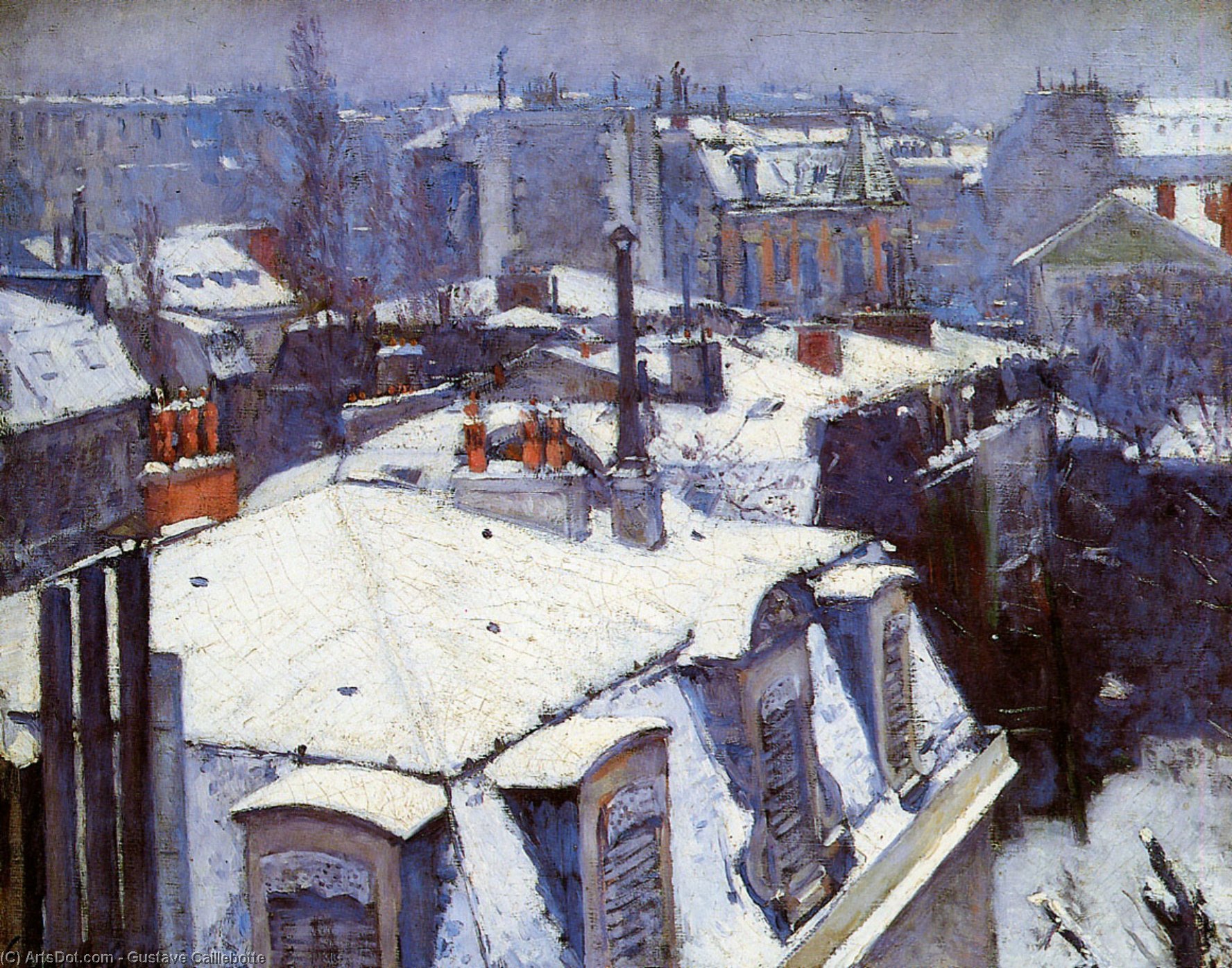 View Of Roofs (snow Effect) Or Roofs Under Snow — Gustave Caillebotte