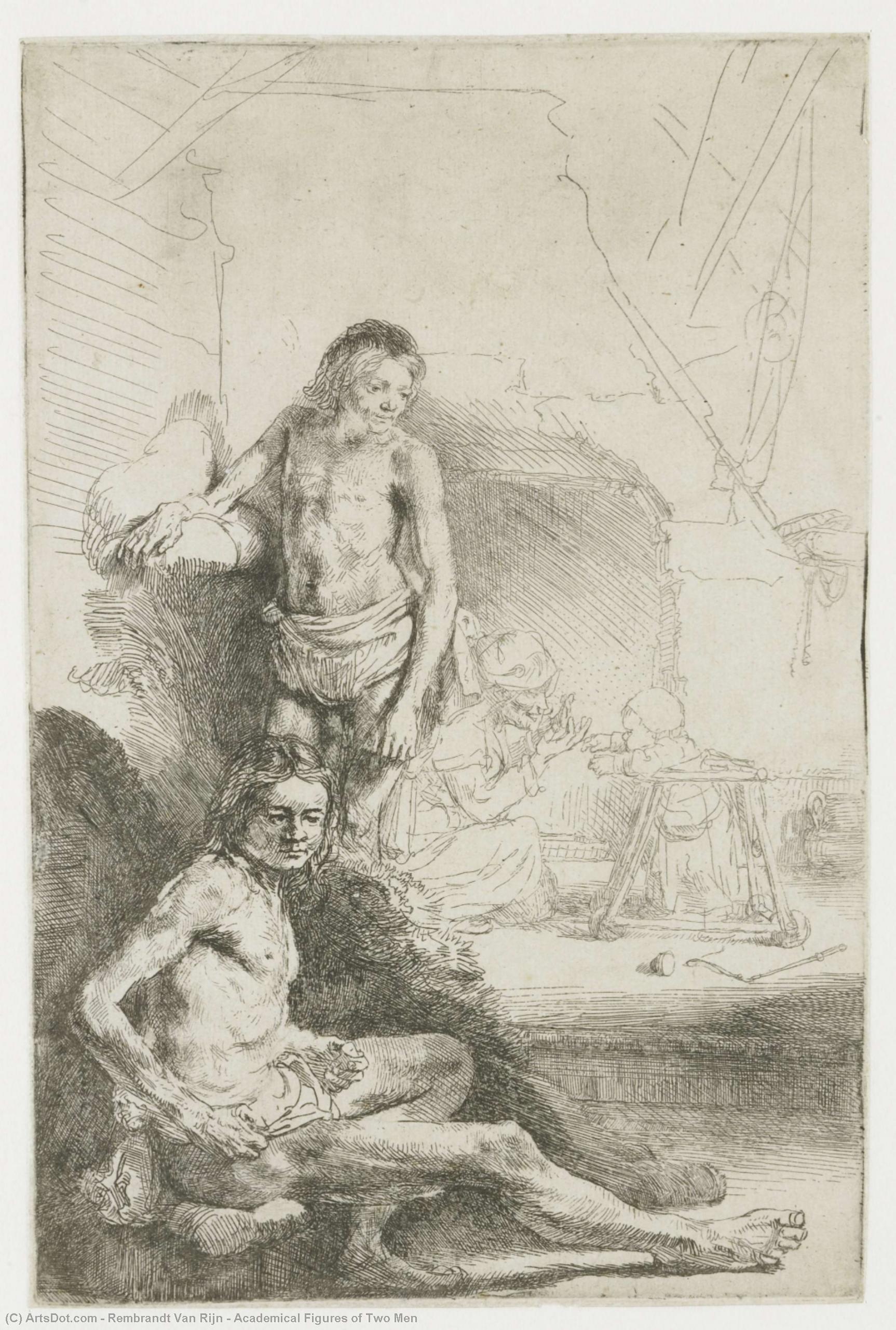 Academical Figures Of Two Men — Rembrandt Van Rijn