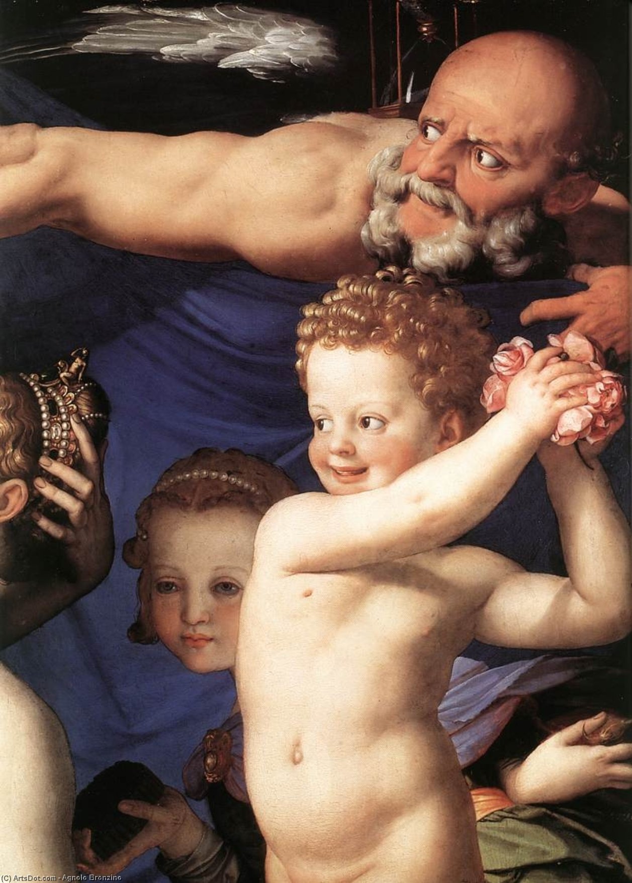 Venus, Cupid And Time (detail) — Agnolo Bronzino
