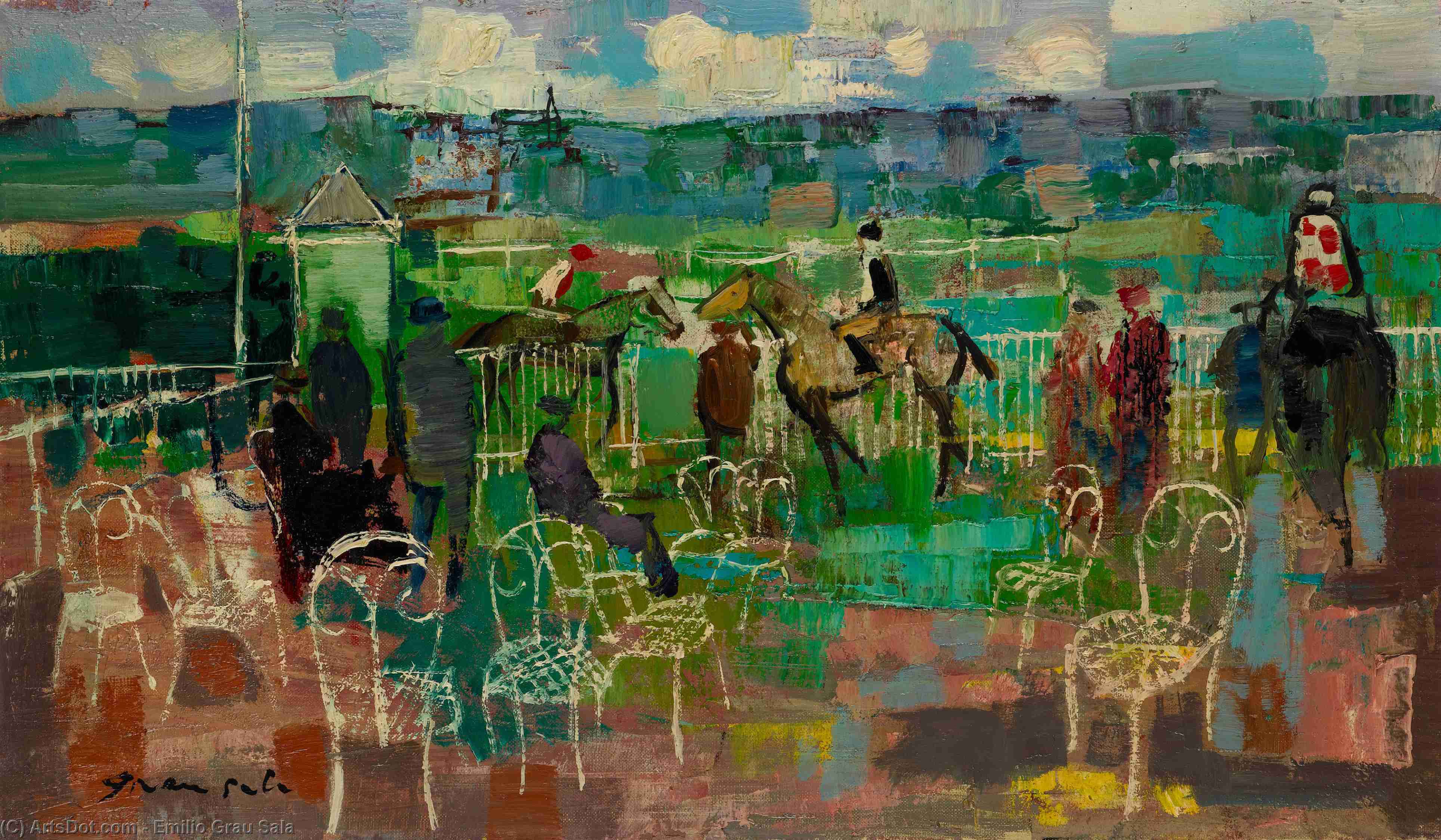 The Paddock At Deauville, (1962) — Emilio Grau Sala