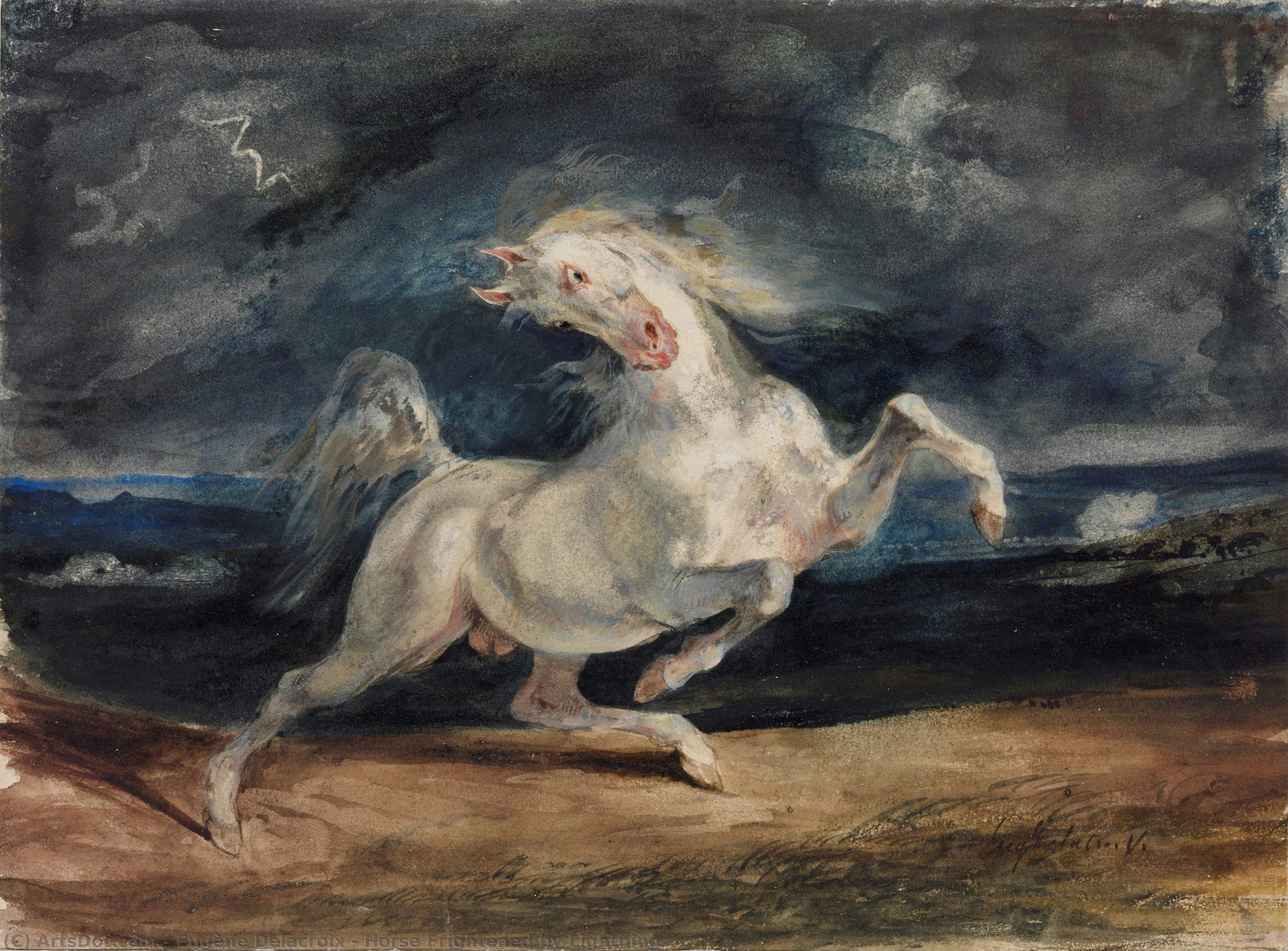 Horse Frightened By Lightning — Eugène Delacroix