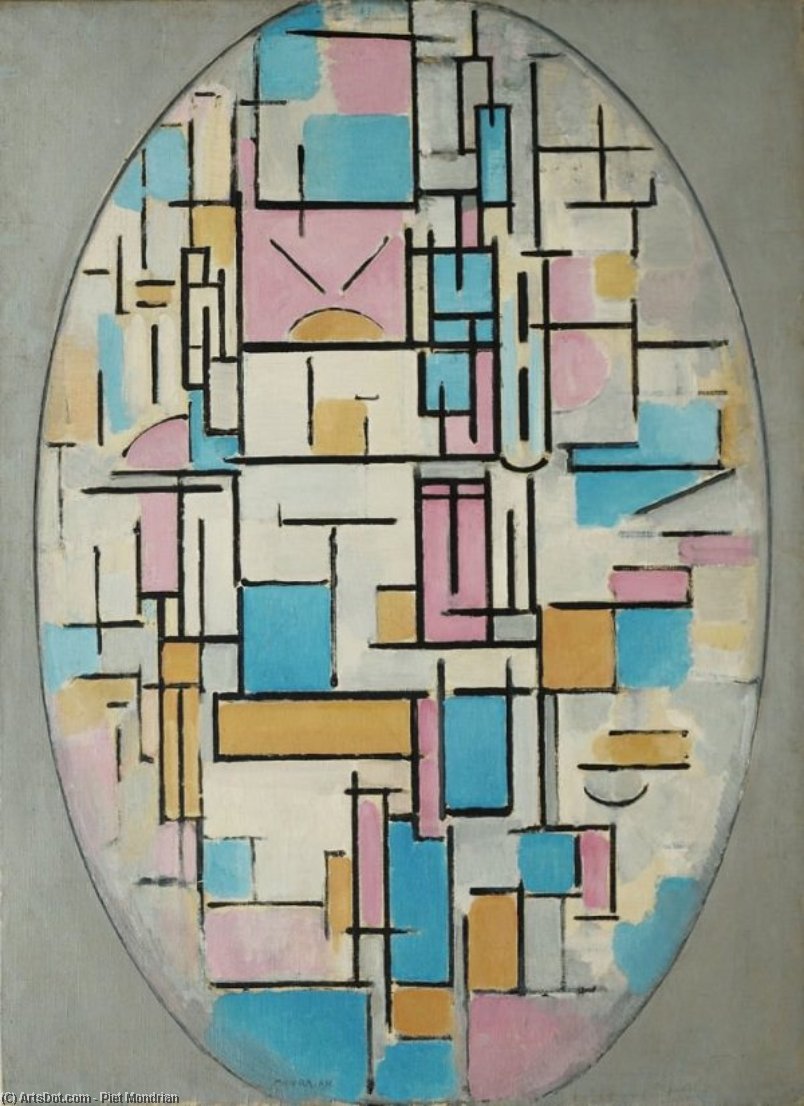 Composition In Oval With Color Planes — Piet Mondrian