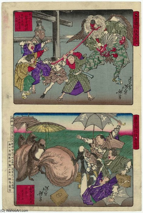 Tengu And Tanuki — Tsukioka Yoshitoshi