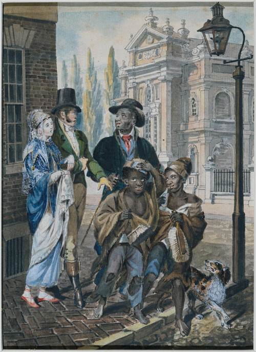 Worldly Folk Questioning Chimney Sweeps And Their Master Before Christ Church, Philadelphia 1 — John Lewis Krimmel