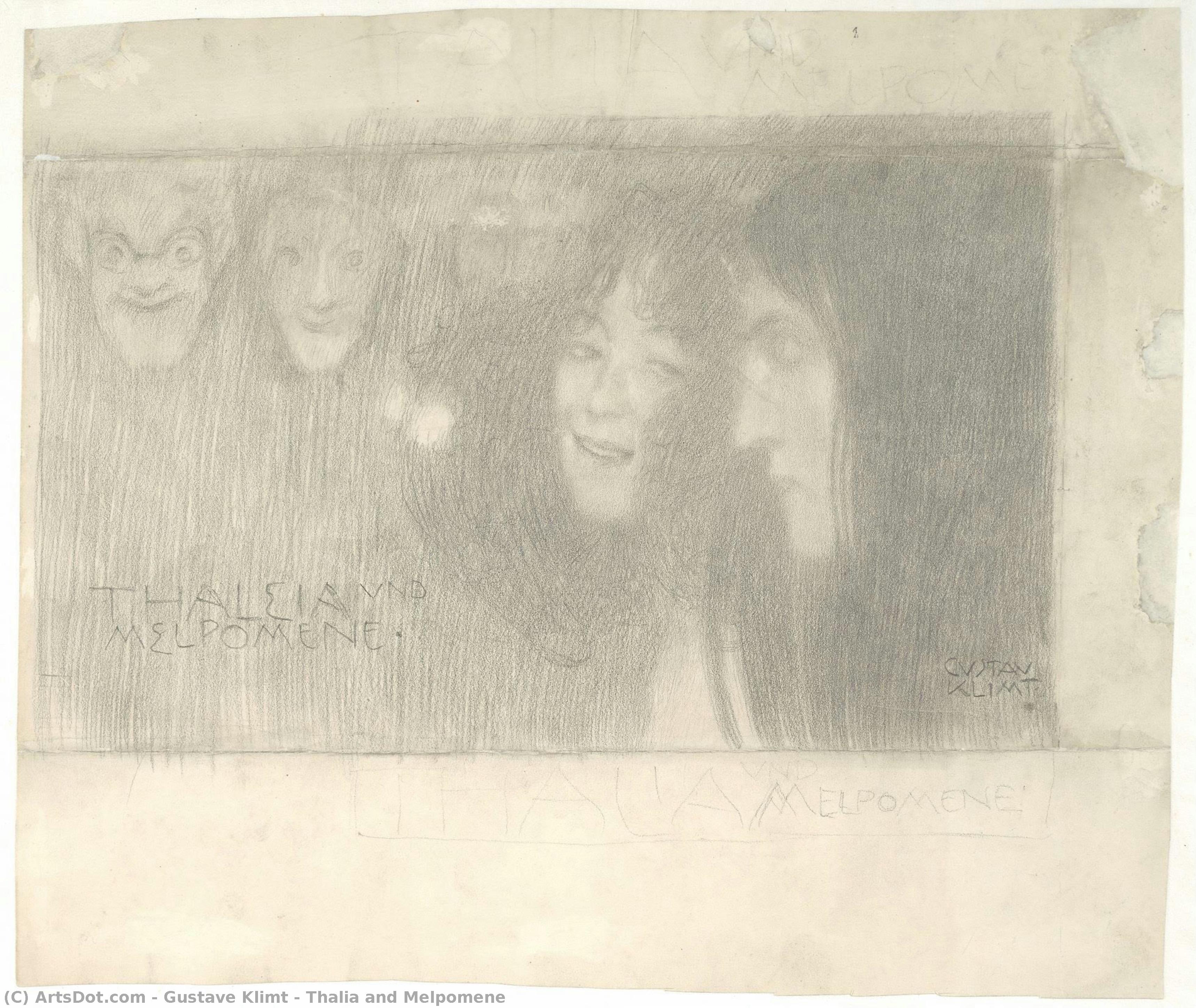 Thalia And Melpomene — Gustav Klimt