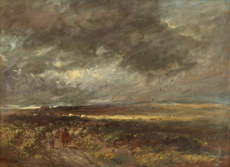Moorland Landscape. Shepherd And Sheep — David Cox