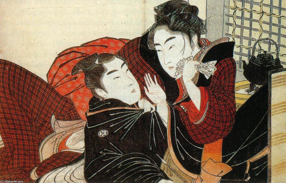 A Scene From The 'poem Of The Pillow' — Kitagawa Utamaro