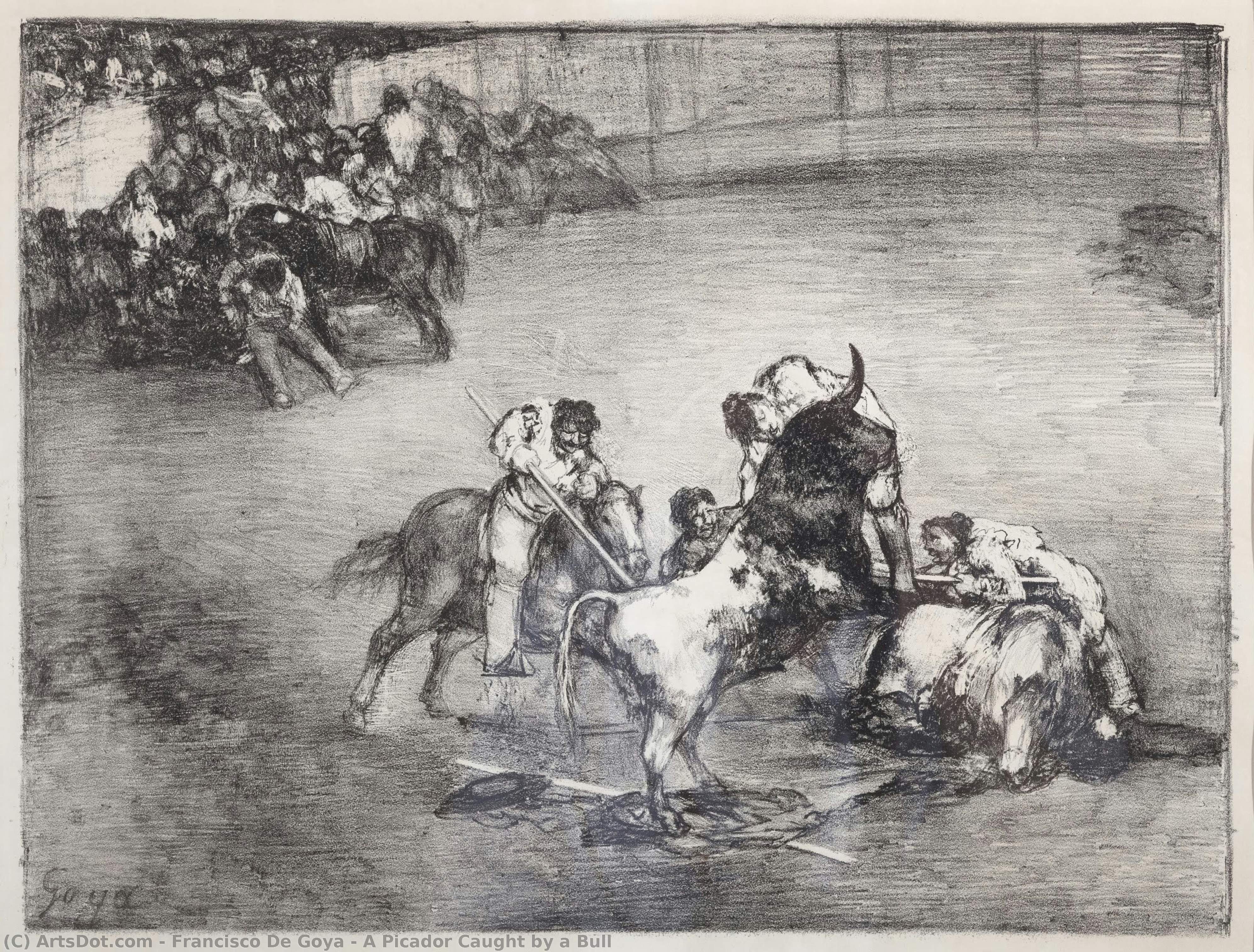 A Picador Caught By A Bull — Francisco José De Goya Y Lucientes