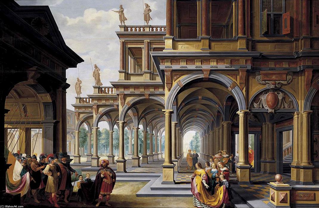 Architectural Capriccio With Jephthah And His Daughter — Dirck Van Delen
