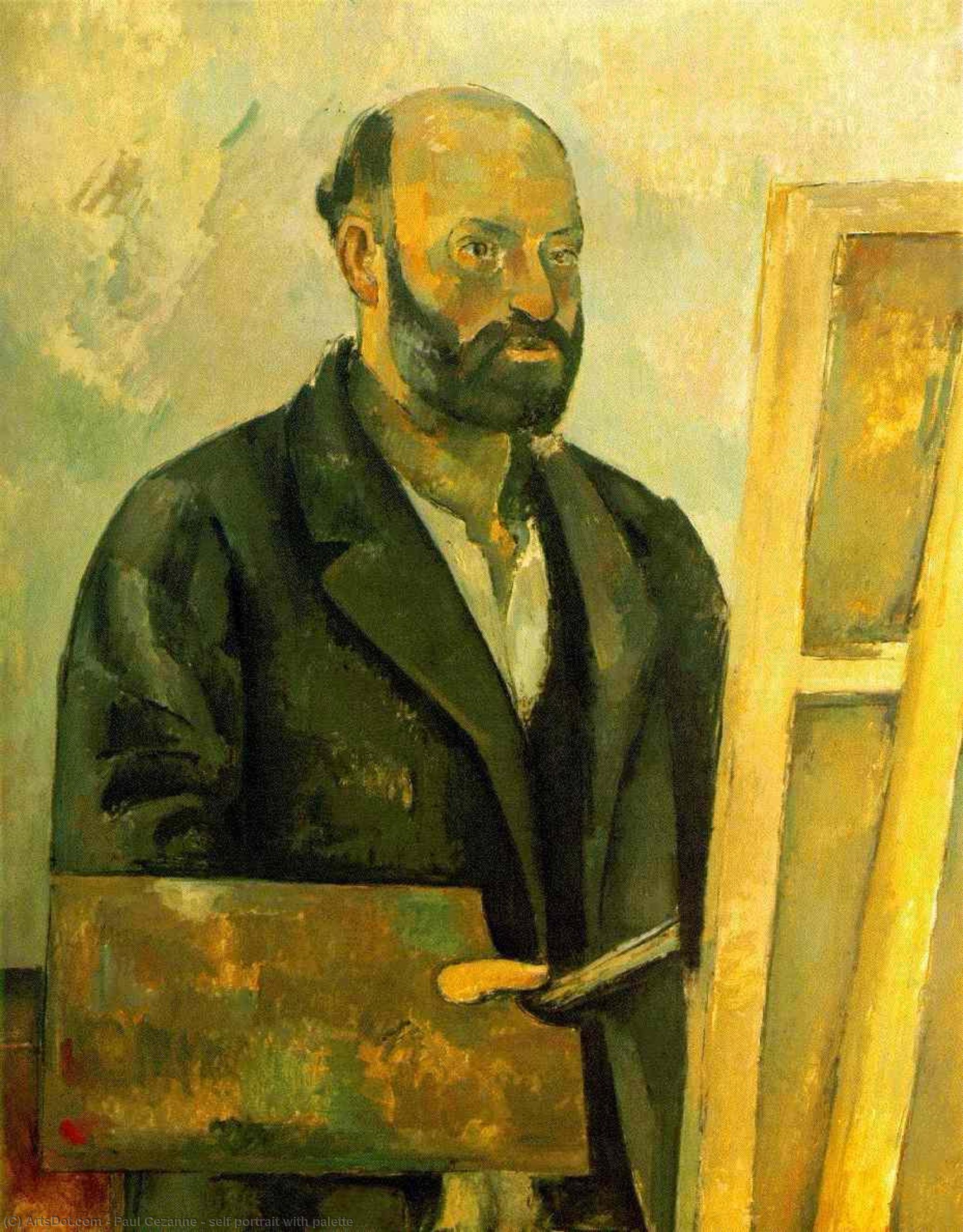 Self Portrait With Palette — Paul Cézanne