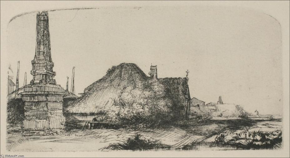 Landscape With An Obelisk — Rembrandt Van Rijn