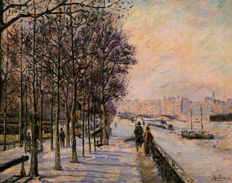 Quai De La Gare, Impresión De Nieve — Ferdinand Guillaumin