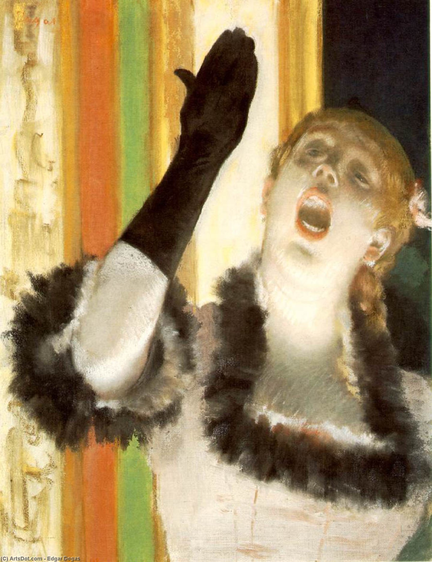 Singer With A Glove, Ca Pastel And Liquid Medium — Edgar Degas