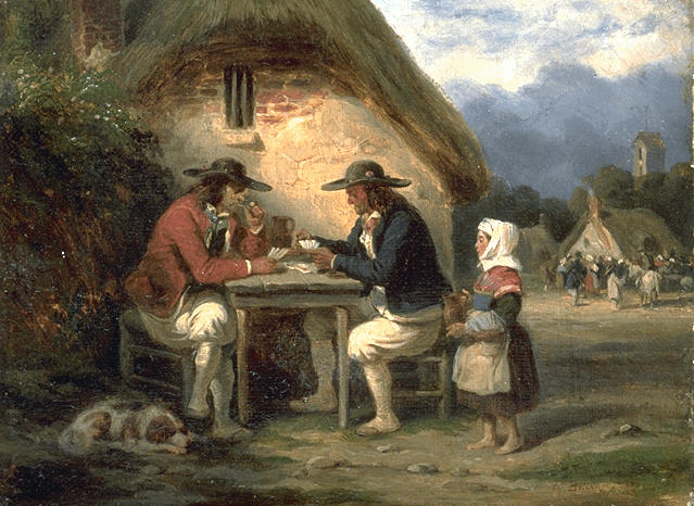 Bretons Jouant Aux Cartes — Hippolyte Bellangé