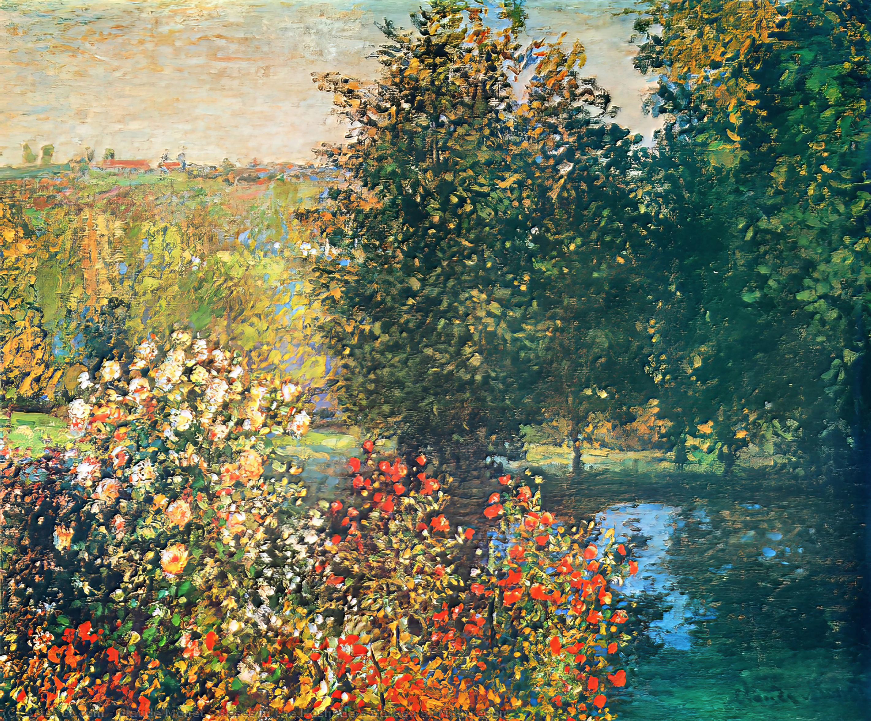 Roses In The Hoshede`s Garden At Montregon — Claude Monet
